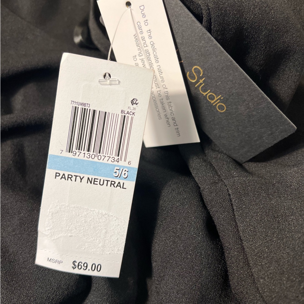 City Studio Black Mini Dress with Silver Bow Accents - Picture 7 of 12